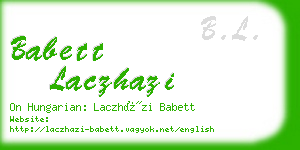 babett laczhazi business card